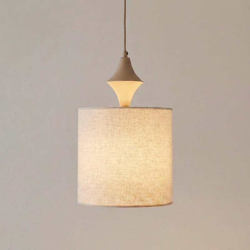 Amura Hängeleuchte Pendelleuchte Leuchte Leinen Beige Sand Lampenschirm E27 - 5906135114375
