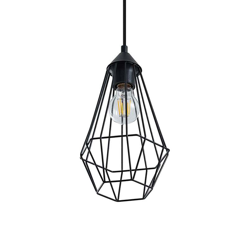 Lindby Hängeleuchte Eldarion LED Pendelleuchte Lampe dimmbar schwarz matt 90cm - 4251096581126