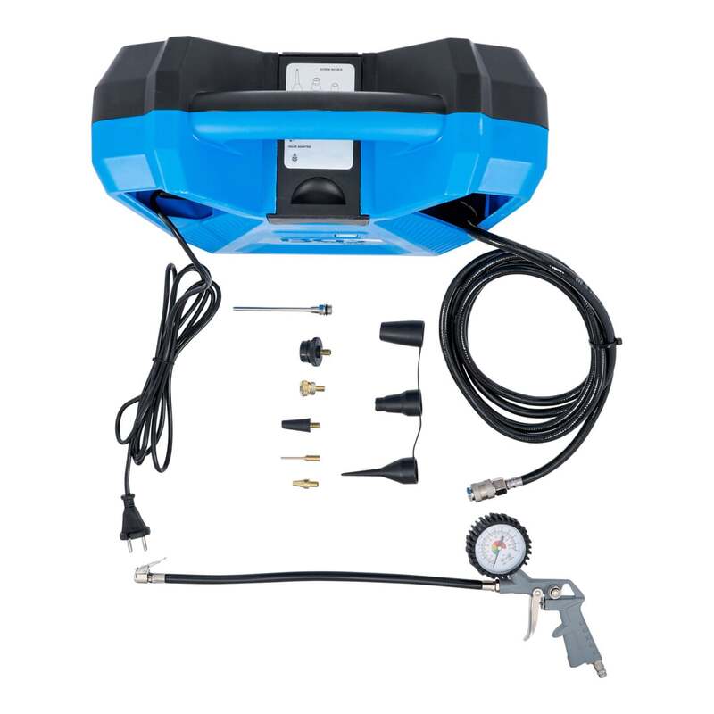 BGS technic Druckluft Kompressor 3386 tragbar 1100W 8bar 180l/min Adapter-Set - 4026947033860
