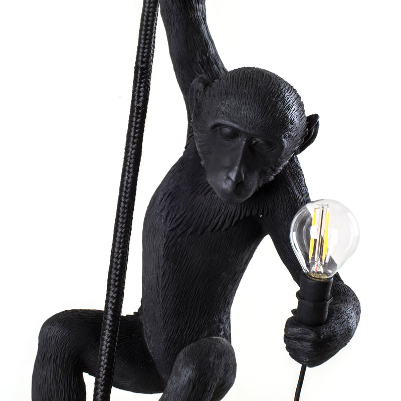 SELETTI Lampe Leuchte Monkey Lamp LED Hängelampe Hängelicht schwarz Kunstharz - 8008215149233