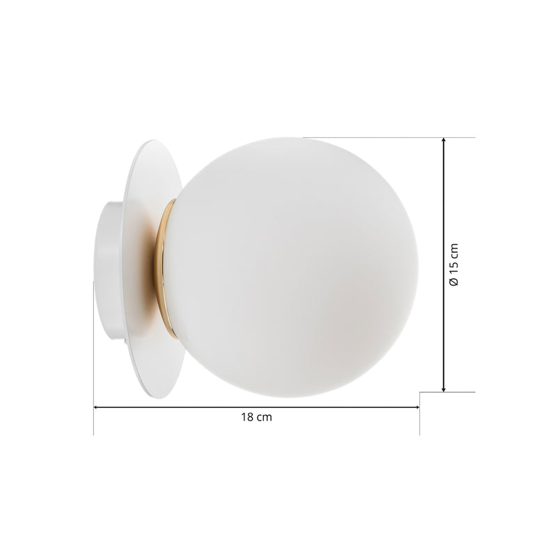 Euluna Wandleuchte Minerva K1 LED Wandlampe dimmbar Lampe weiß Ø15cm 18cm tief - 5901738897694