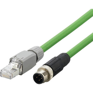 B-Ware ifm Electronic Verbindungsleitung Kabel Patchkabel Stecker M12 RJ45 4Pol 5m grün