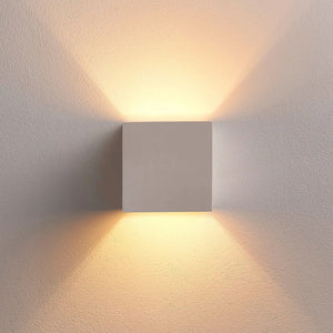 B-Ware Lindby Wandleuchte Kay LED Wandlampe dimmbar Gips weiß 11,5x11,5cm IP20