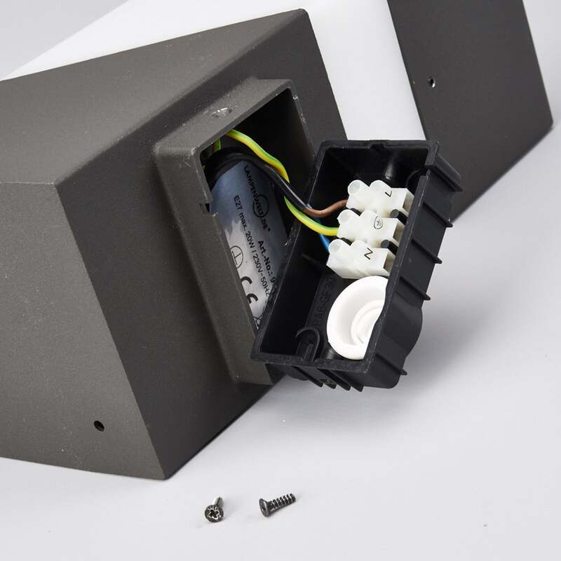 Lucande Außenwandleuchte Kiran LED Wandleuchte mit Bewegungsmelder grau IP44 E27 - 6291105706193