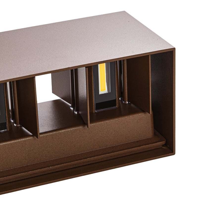 Lindby Außenwandleuchte Nivar LED Gartenleuchte Wandleuchte rostbraun 20cm IP54 - 4255830909856