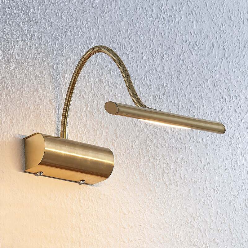Lindby LED-Bilderleuchte Rakel dimmbar Wandleuchte messing matt Flexarm 18,5cm - 4251096563528