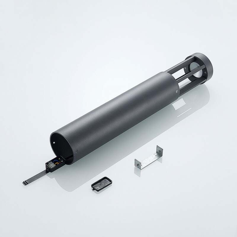 Lindby Wegeleuchte Gartenleuchte LED Außenlampe Jordis dunkelgrau Aluminium Glas - 4251096554458