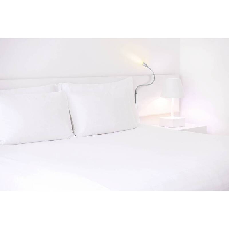 LED-Nachttischlampe BERTA 1.5W Warmweiß Flexarm Silber Heitronic 40cm - 4002940277456