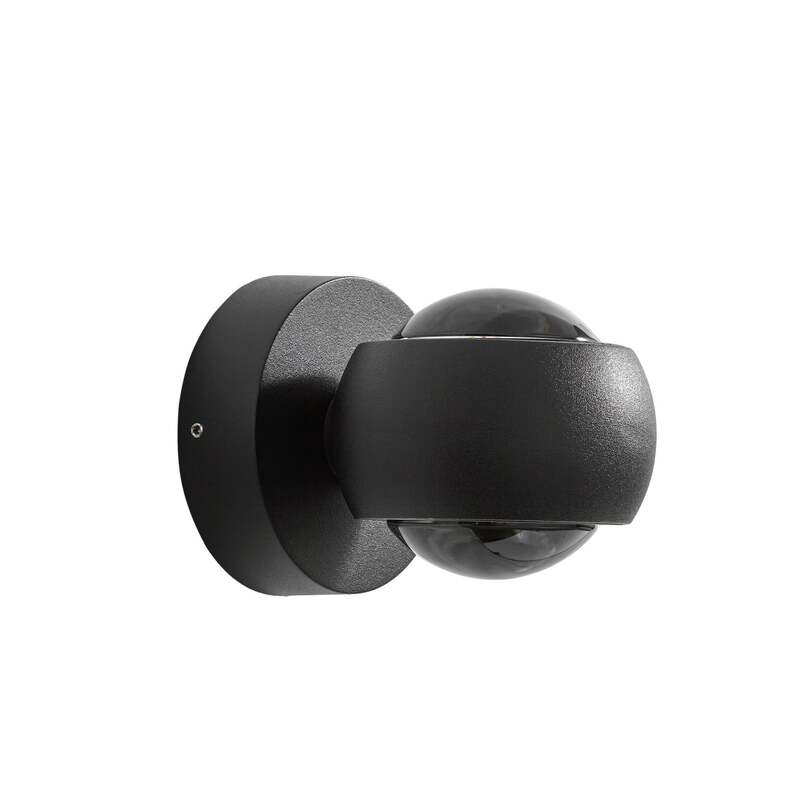 Lindby Außenwandleuchte Focra LED Gartenlampe Strahler schwarz IP54 940lm - 4255830910760