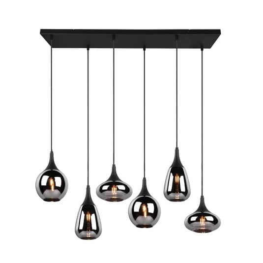 TRIO LIGHTING Hängeleuchte Pendelleuchte Lumina 6-flammig dimmbar schwarz/chrom - 4017807542295