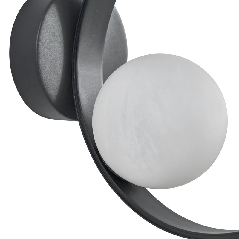 Lucande Wandleuchte Luneo LED Lampe Wandlampe schwarz opal 30cm 360 Lumen - 4251911778946