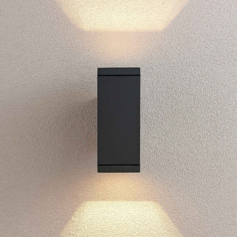 Lucande Stani Außenwandleuchte Wandleuchte Außenlampe 2-flammig E27 dunkelgrau - 4251096569353