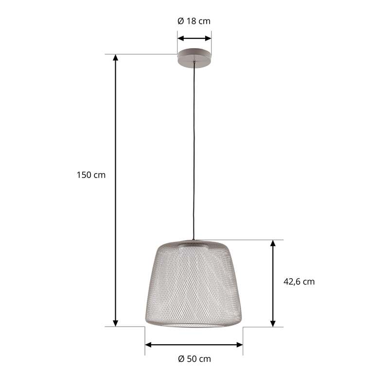 Lucande Außenhängelampe Korvyn LED Gartenleuchte dimmbar grau IP44 Ø50cm - 4255830912634