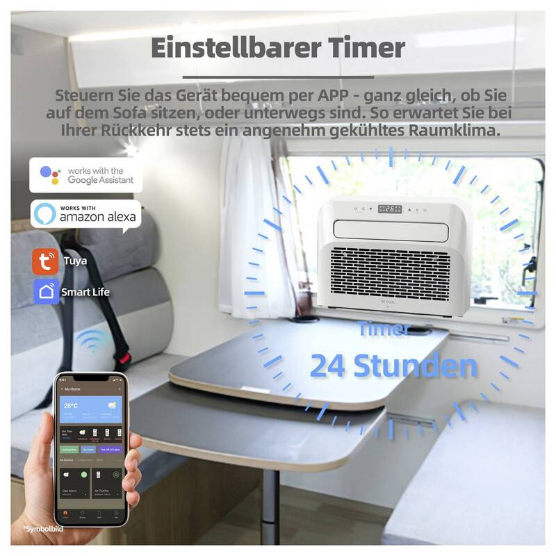 Be Cool Split-Klimagerät Klimaanlage 5000 BTU 1465W Wifi 12m² Weiß kompakt - 9005151009422