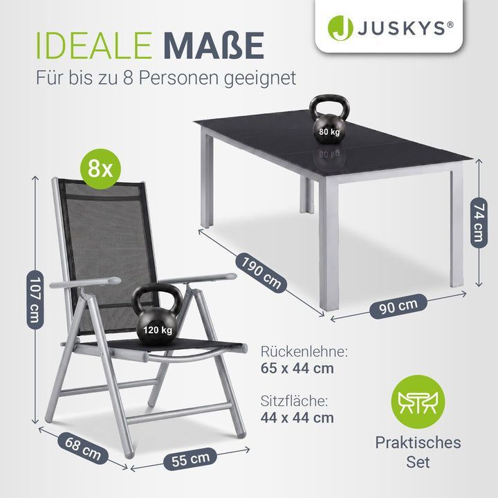 Gartengarnitur Milano Gartenset 7-teilig Aluminium Tischgruppe UV-beständig - 4260565523000