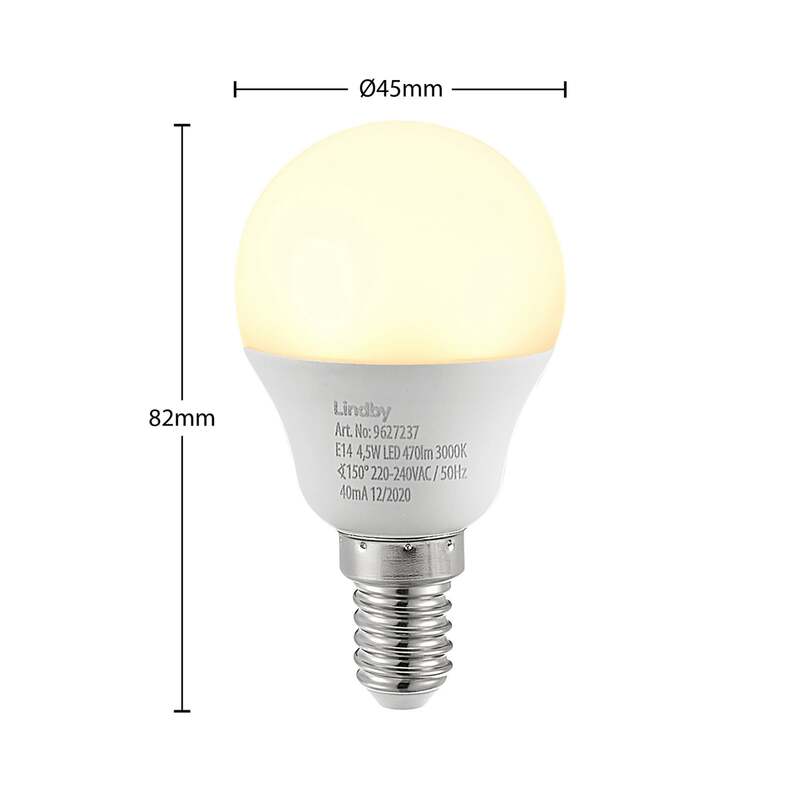 Lindby LED Tropfenlampe E14 4,5W warmweiß 3000K Lampe Leuchte 470 Lumen 150 Grad - 4251096598001