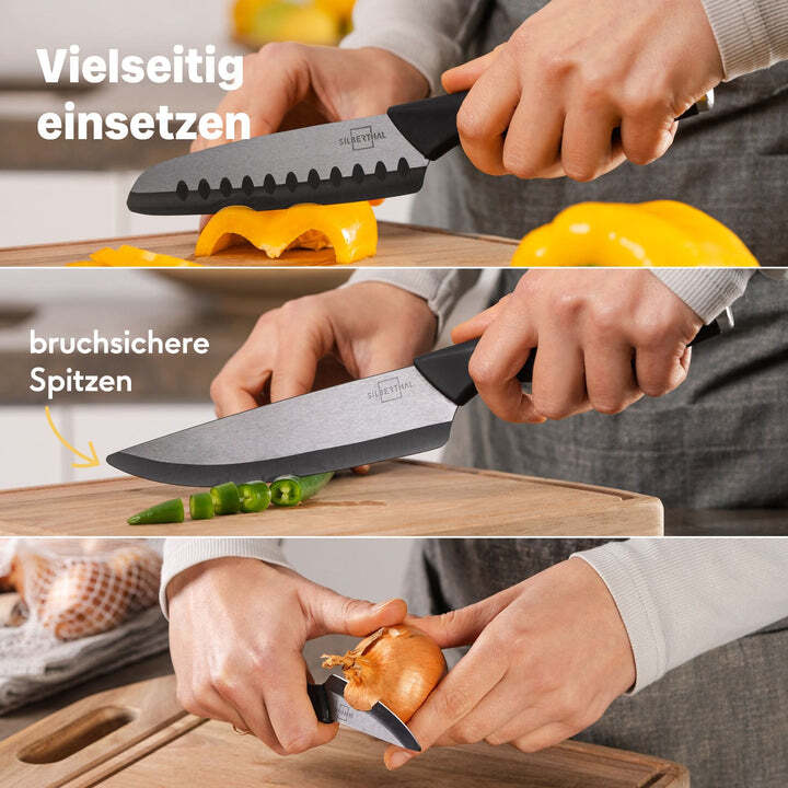 Silberthal Keramikmesser Set Küchenmesser Messerset Zirkoniakeramik Schwarz - 4260470464733
