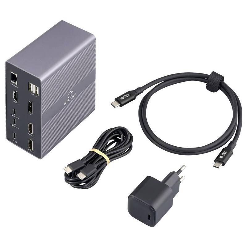 Renkforce USB-C Dockingstation RF-DKS-910 3x HDMI Grau Ladefunktion 7680x4320px - 4064161408859