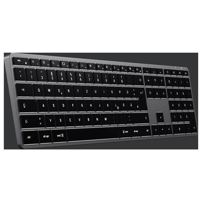 Satechi Tastatur Keyboard Slim X3 Bluetooth QWERTZ Anthrazit mit Beleuchtung - 0879961009618