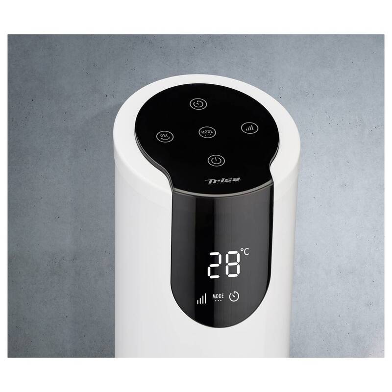 Trisa Turmventilator Ventilator 28W Oszillierend Fernbedienung Weiß Schwarz - 7640306327826