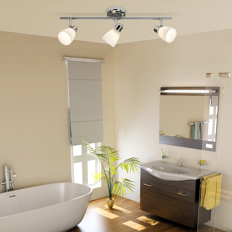 Brilliant Deckenlampe Kensington LED Leuchte dimmbar chrom weiß 3-flammig IP44 - 4004353254284