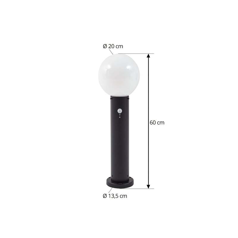 Lindby Sockelleuchte Dangan LED Gartenleuchte Außenlampe mit Sensor schwarz 60cm - 4251911798913