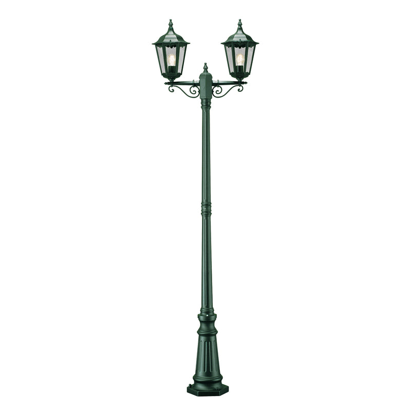 Konstsmide Mastleuchte Firenze 2-flammig Außenleuchte Gartenlampe grün 220cm - 7318307234602
