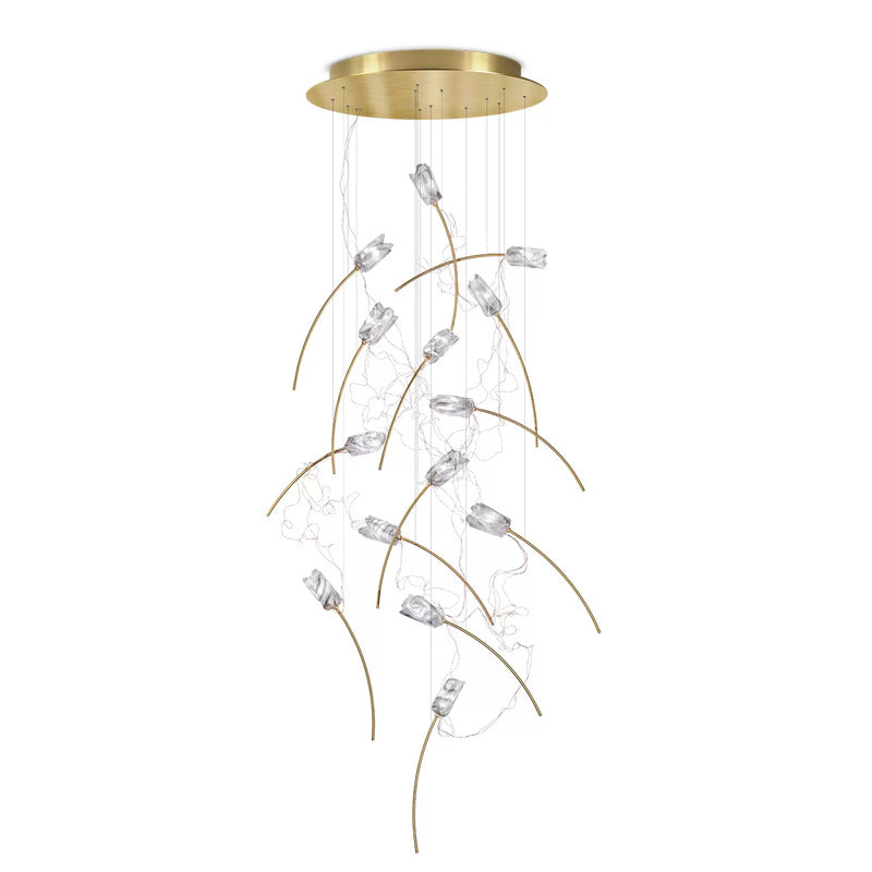Slamp Pendelleuchte Hängelampe Tulip Messing weiß transparent Design Marc Sad496 - 8503943