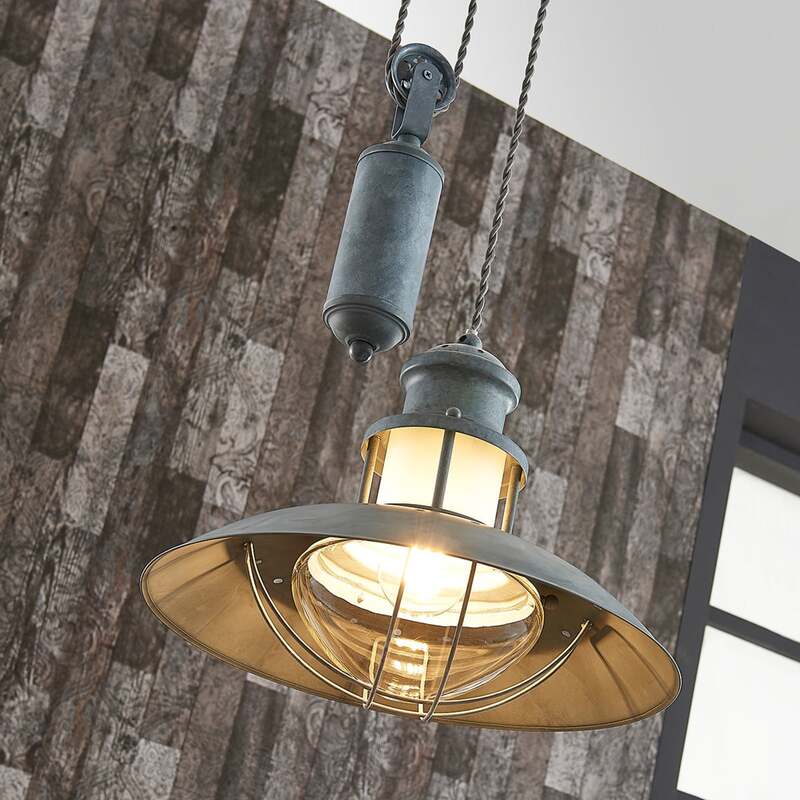 Lindby Pendelleuchte Hängeleuchte Louisanne LED Lampe dimmbar grau-grün 25,7cm - 4251096532791