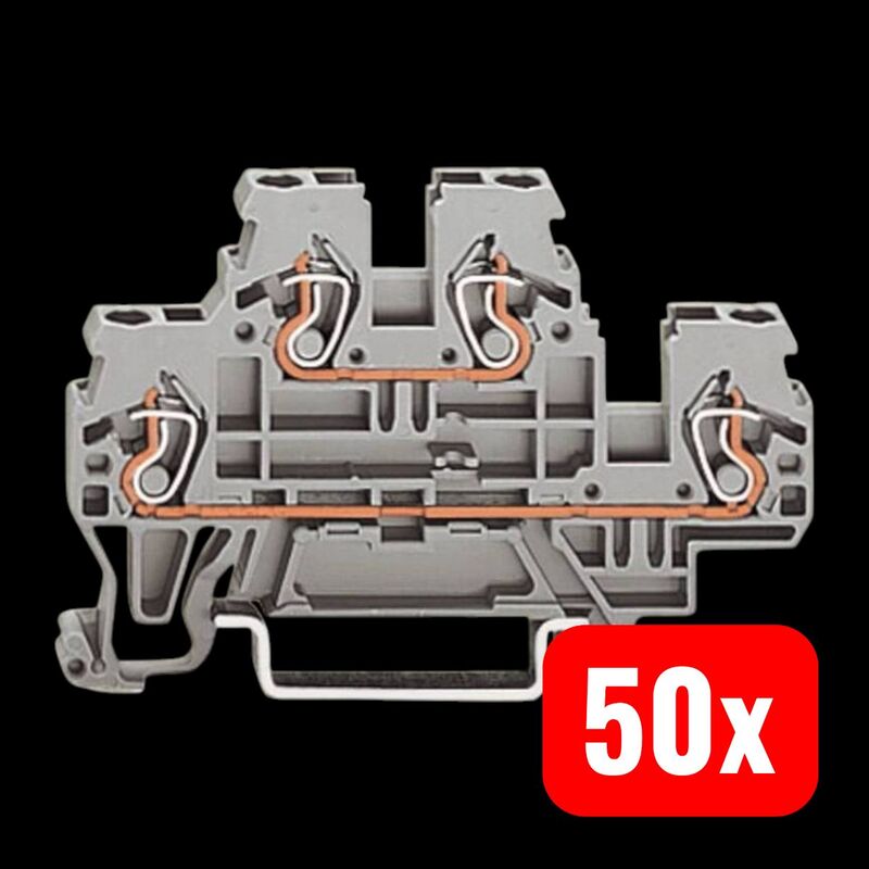 Wago Kontakttechnik Doppelstockklemme 0,08-2,4mmq grau L/L 870-501 - 4044918630863