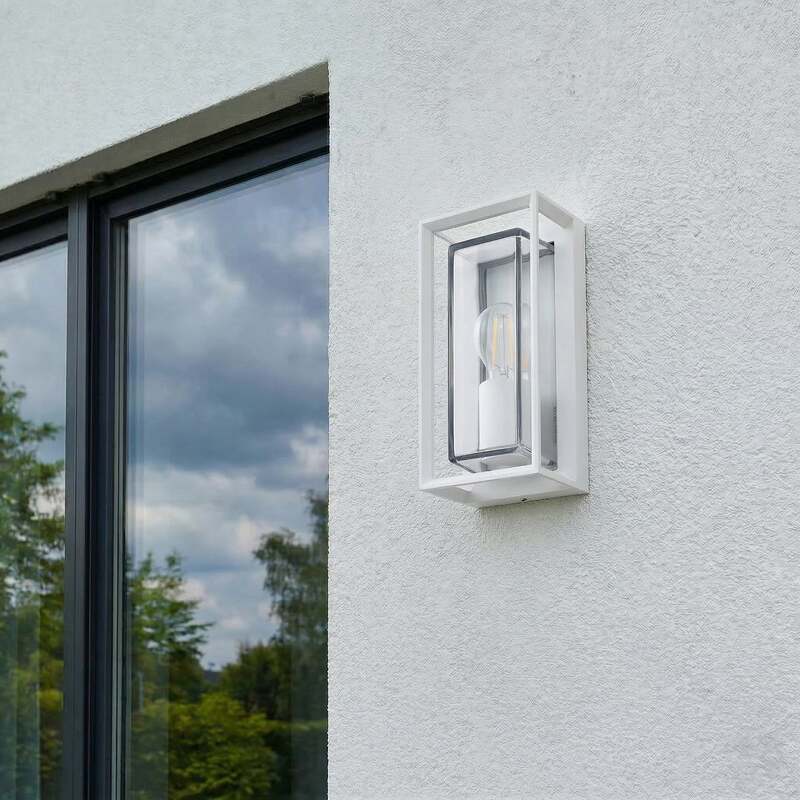 Arcchio Außenwandleuchte Ismera weiß IP65 Glas E27 dimmbar 25,5 cm - 4251911799576