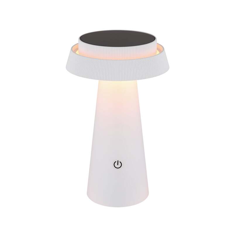 Globo Tischleuchte LED dimmbar Akku CCT IP54 Solar Leuchte weiß 23cm hoch - 9007371516513