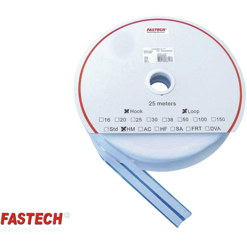Fastech Klettband Verschlussband Hotmelt Weiß 10mm 25m Polyamid Klettverschl728 - 7640108887177