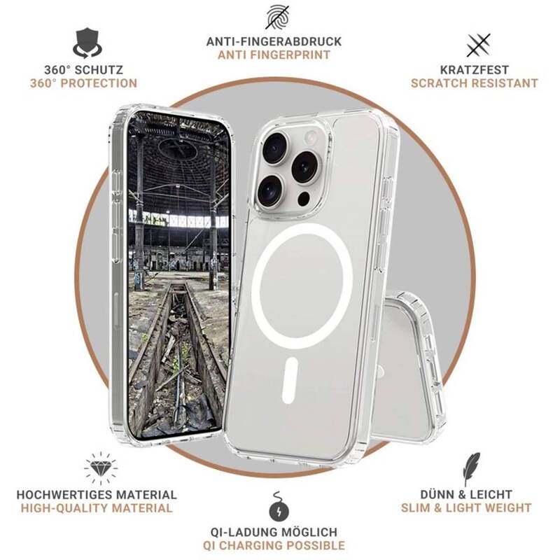 JT Berlin BackCase Hülle Apple iPhone 16 Pro Transparent MagSafe Pankow Clear - 4262386610921