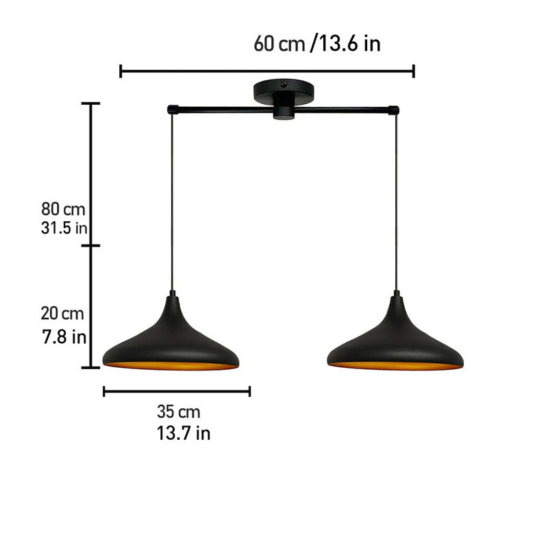 ROYALTECH Hängeleuchte Claus LED Pendelleuchte Lampe dimmbar schwarz gold 85cm - 8684543261870