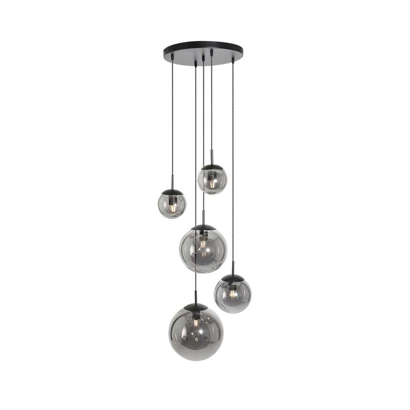 Steinhauer Hängeleuchte Bollique dimmbar schwarz Glas Pendelleuchte Lampe Ø60cm - 8712746133363