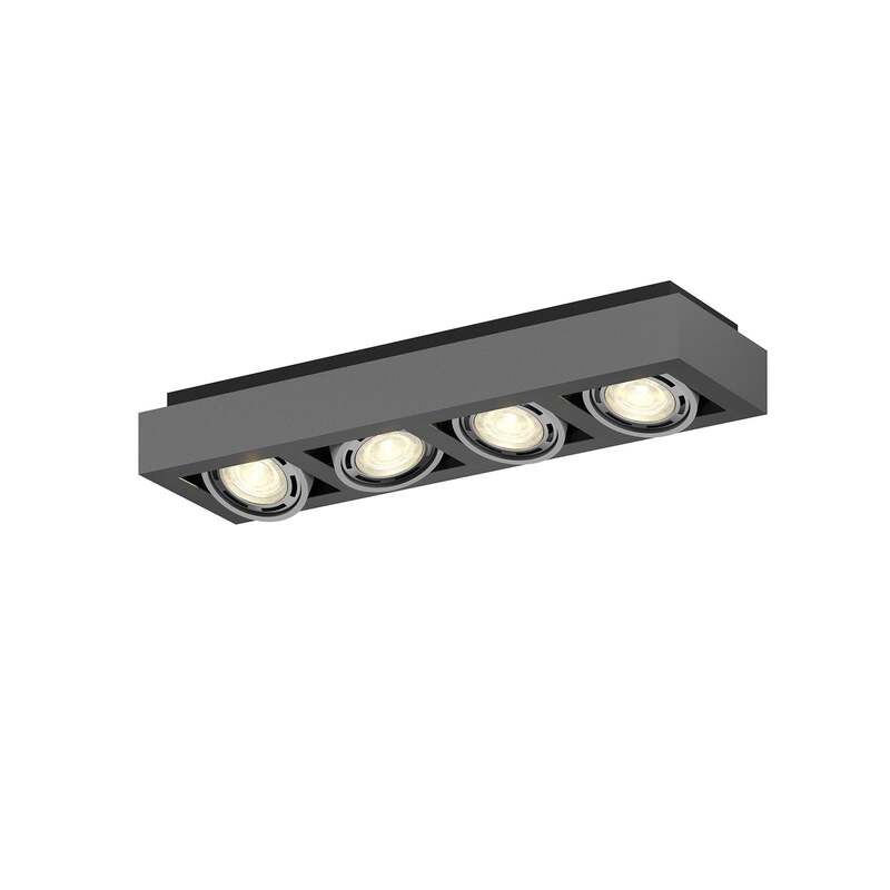 Arcchio Deckenstrahler Ronka 4-flammig LED dimmbar dunkelgrau Aluminium 65cm - 4251096559736