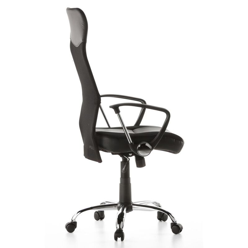 hjh OFFICE Bürostuhl Chefsessel ARTON 20 Drehstuhl Stuhl Netz Kunstleder schw953 - 4260182533345