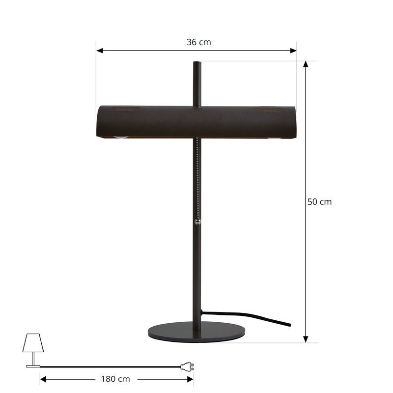 Lucande Bankerlampe Nysira modern metallic Tischlampe Leselampe Tischleuchte - 4251911785937