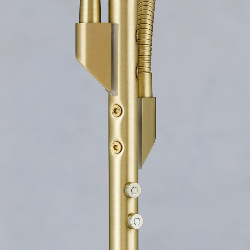 Cobra LED Stehleuchte Standlampe messing matt Stahl zweiflammig Dimmer Schalter - 9003090267408