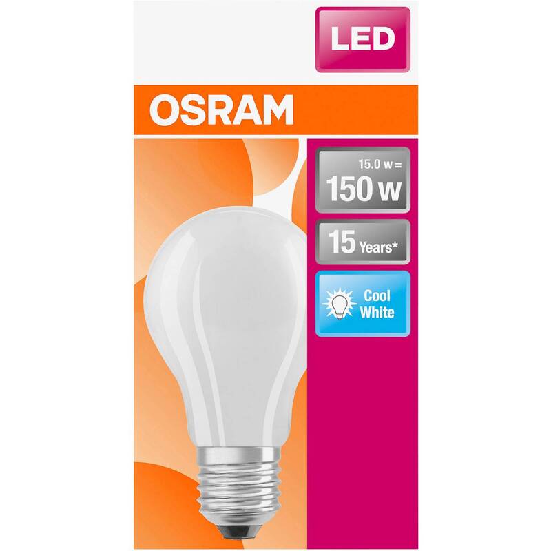 OSRAM HOMELIGHTING LED Lampe E27 Glühlampenform 17W Kaltweiß 4000K Ø70mm 118mm - 4058075305038