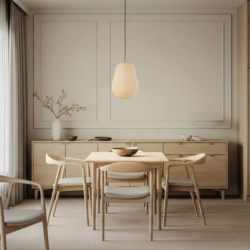 Lindby Hängeleuchte Helin beige Ø 30 cm Stoff Deckenlampe Deckenleuchte Lampe - 4251911793819