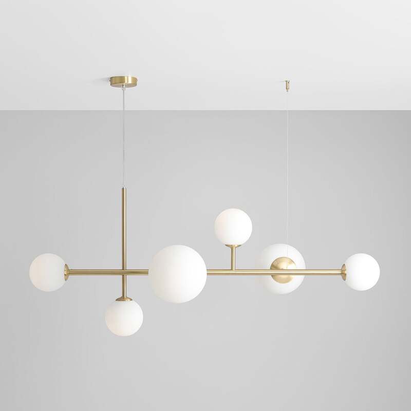 Hängeleuchte Joel Hängelampe Deckenlampe Deckenlicht LED messing/weiß 6-flammig - 5904798654450