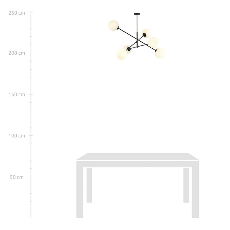 Deckenleuchte Linear schwarz/opal sechsflammig Deckenlampe Lampe SIEHE TEXT/FOTO - 5901738923591