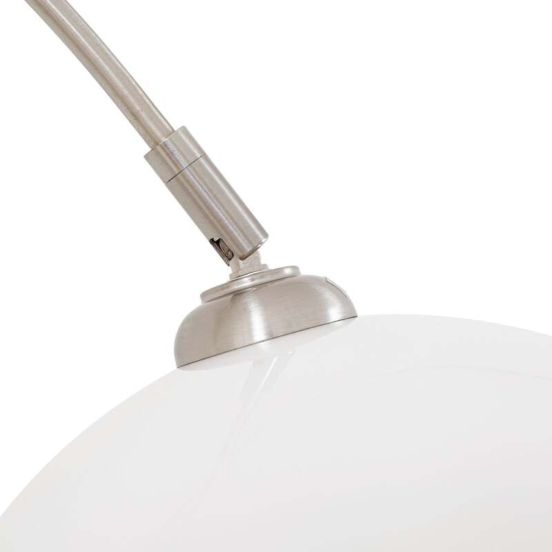 Lindby Bogenleuchte Alverton weiß nickel 197 cm Metall Glas E27 15 W - 4255830904271