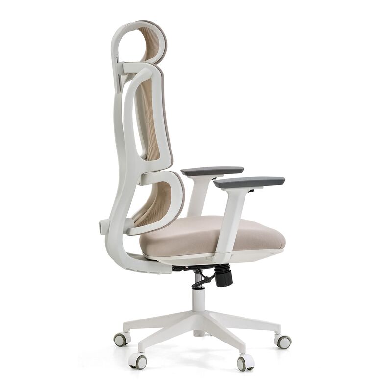 MyBuero Bürostuhl Schreibtischstuhl ERGOMY W Netzstoff Stoff Armlehnen Beige - 4064323130000