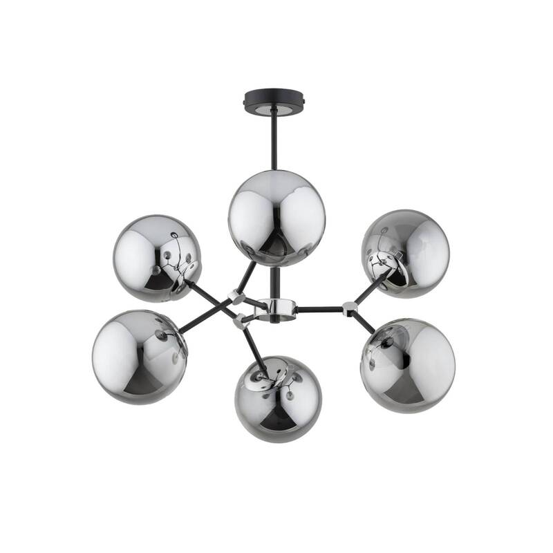 Hängeleuchte Foton Pendelleuchte Deckenlampe sechsflammig schwarz silber - 5900458502574