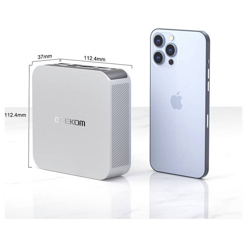 GEEKOM Mini PC Computer A6 Desktop Silber VESA HDMI 16 GB Ryzen 7 6800 Win11 Pro - 4064161499819