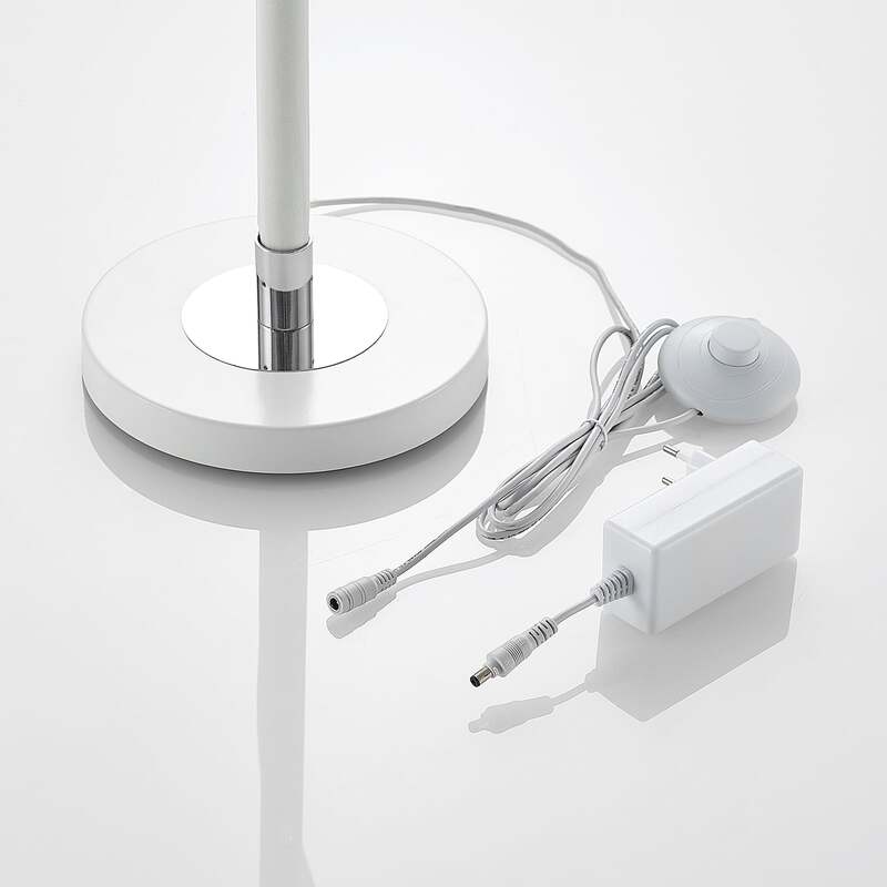 Lucande Stehlampe Edano LED dimmbar Lampe Leuchte Textil weiß 154cm hoch Licht - 4251096584820