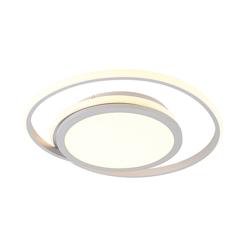 Lucande Deckenleuchte Deckenlampe LED Noud silber Aluminium dimmbar 49 cm - 4251096597653